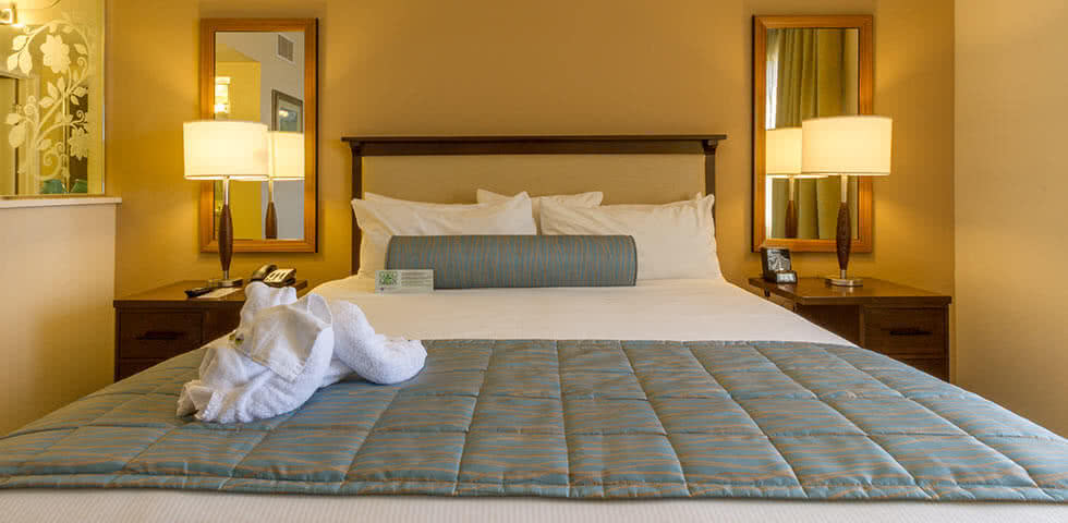 Bedroom of Grand Pacific Palisades Resort in Carlsbad, California
